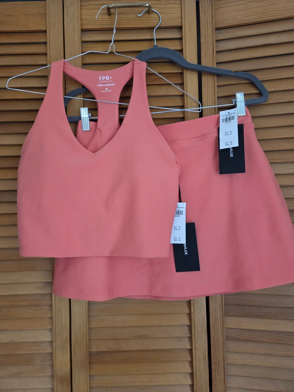 Abercrombie Coral Pink Skirt with Matching Crop Top